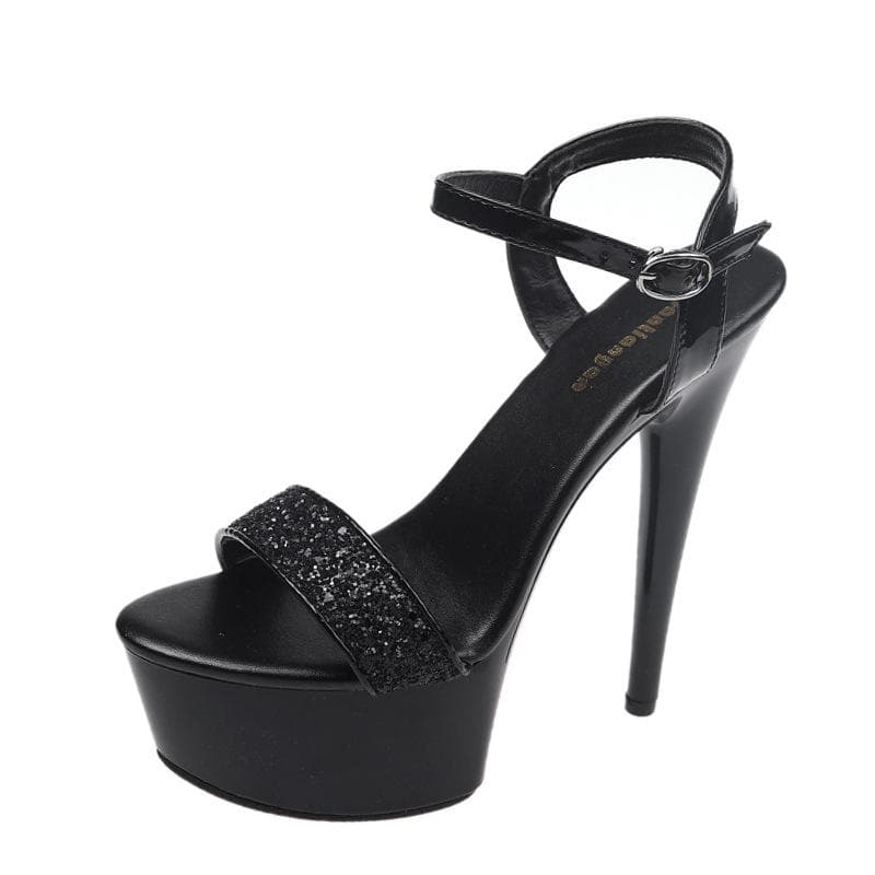 Autumn New Fine-heeled Pointed-toe Waterproof Platform Super High-heeled Catwalk Wedding Sandals Casual Women's Fashion Shoes 39