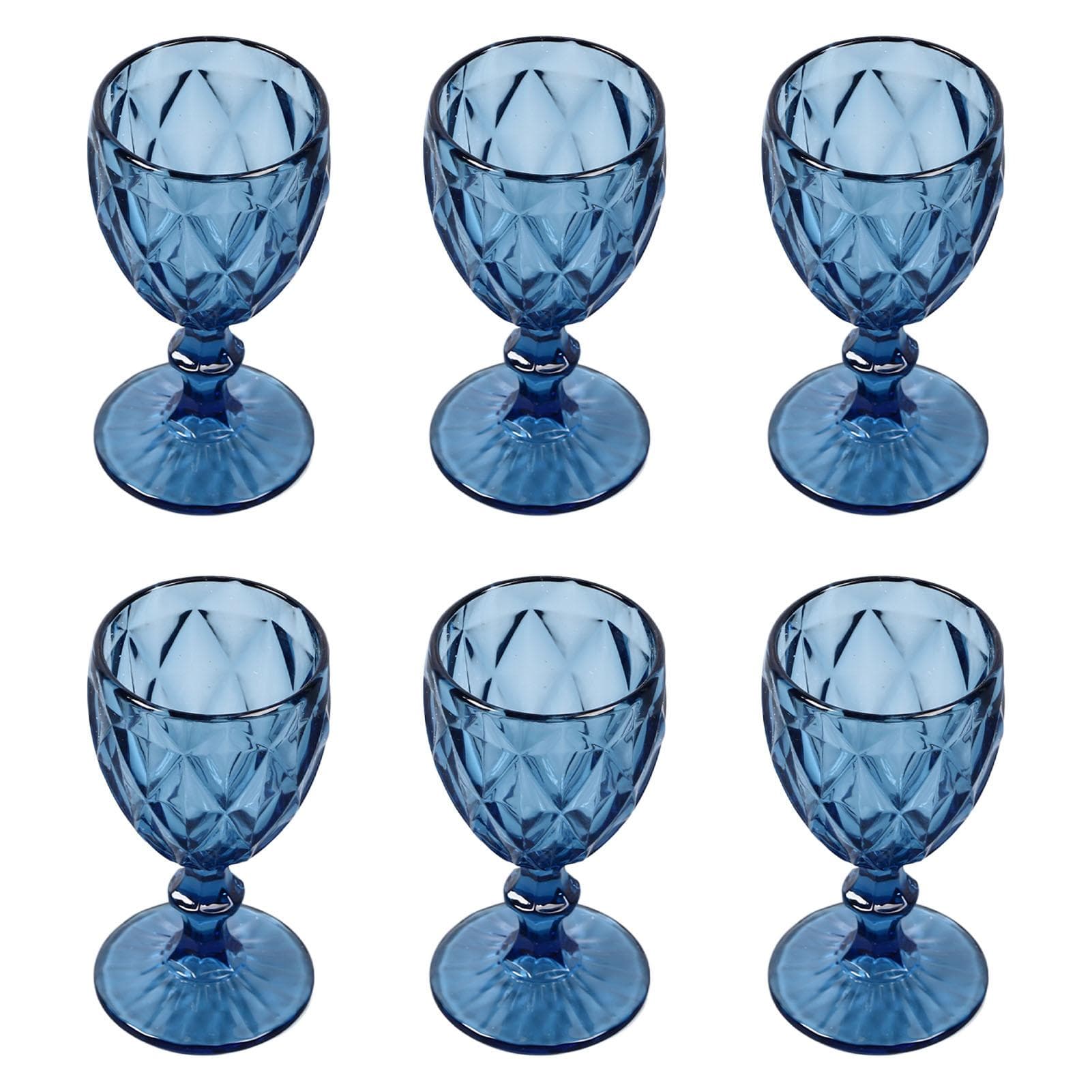 6Pcs Vintage Wine Glasses Set 240ML Rounded Mouth Thickened Bottom Long Stem Wine Glasses for Party