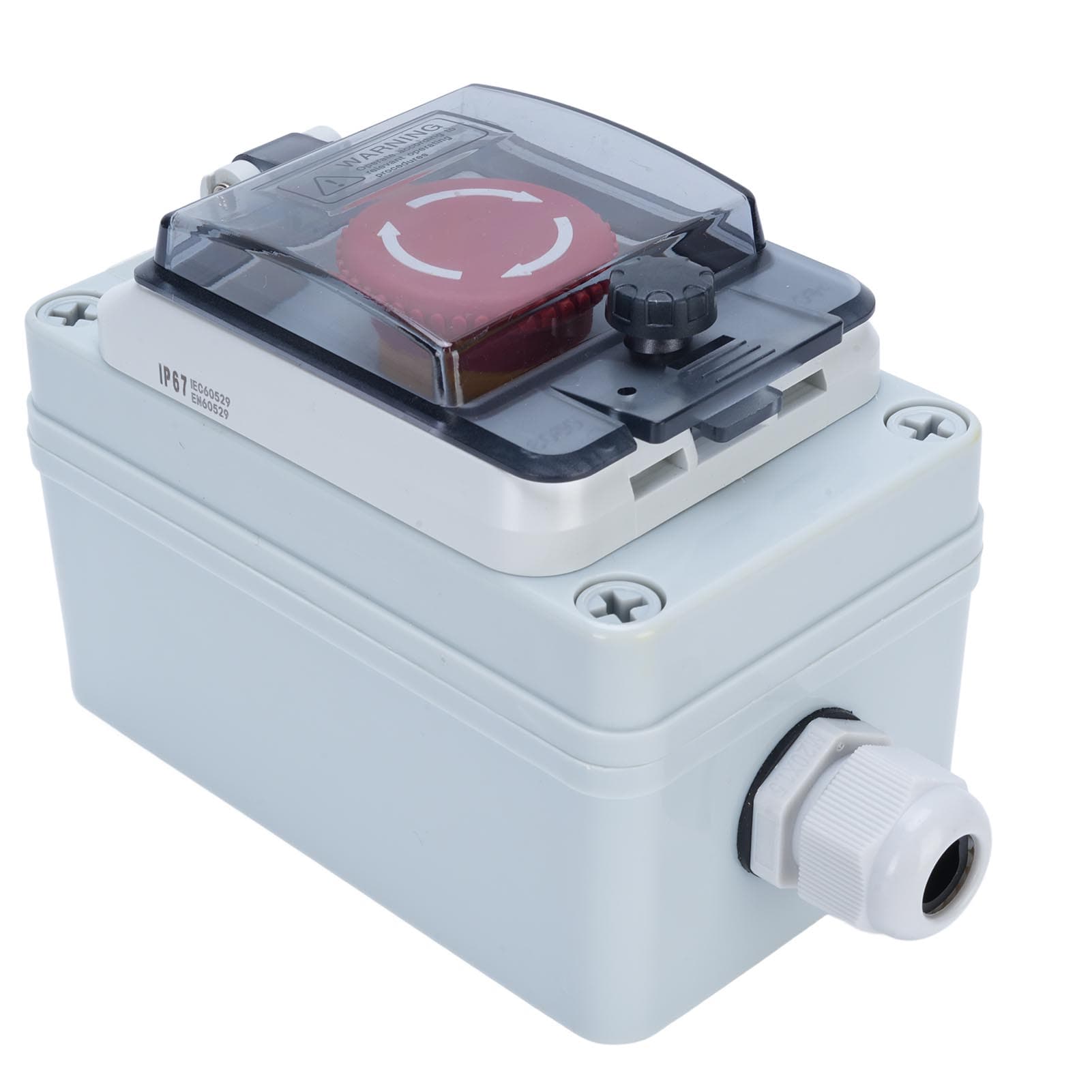 Emergency Stop Button with Box IP67 Water Proof Shut Off Push Button Switch for Indoor and Outdoor