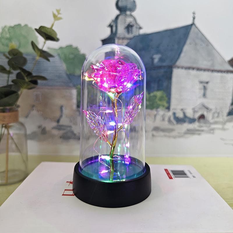Led Light Foil Flower Artificial Rose Flowers Night Lamp Valentines Day Gift For Girlfriend Eternal Rose Wedding Decorative Gift A8