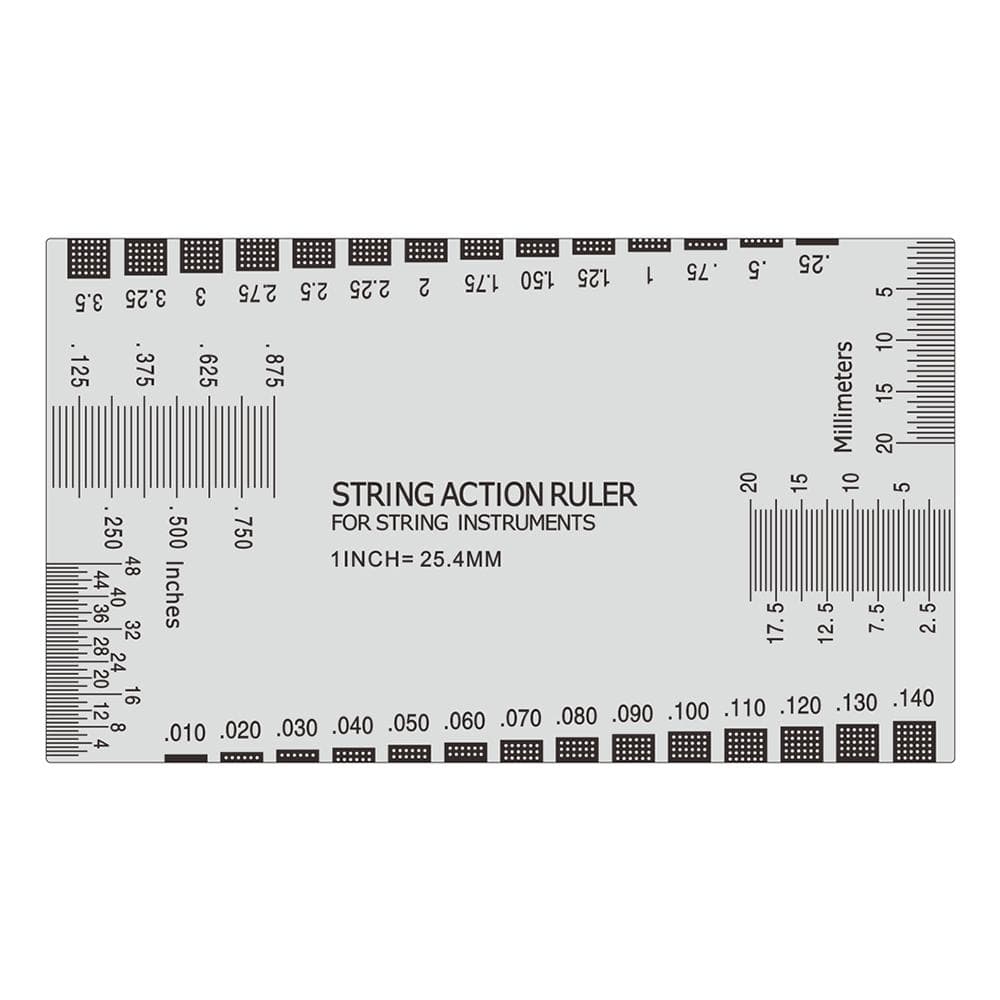Stainless Steel Guitar String Action Ruler String Pitch Ruler Guitar Measuring Gauge Tool 89*51mm white