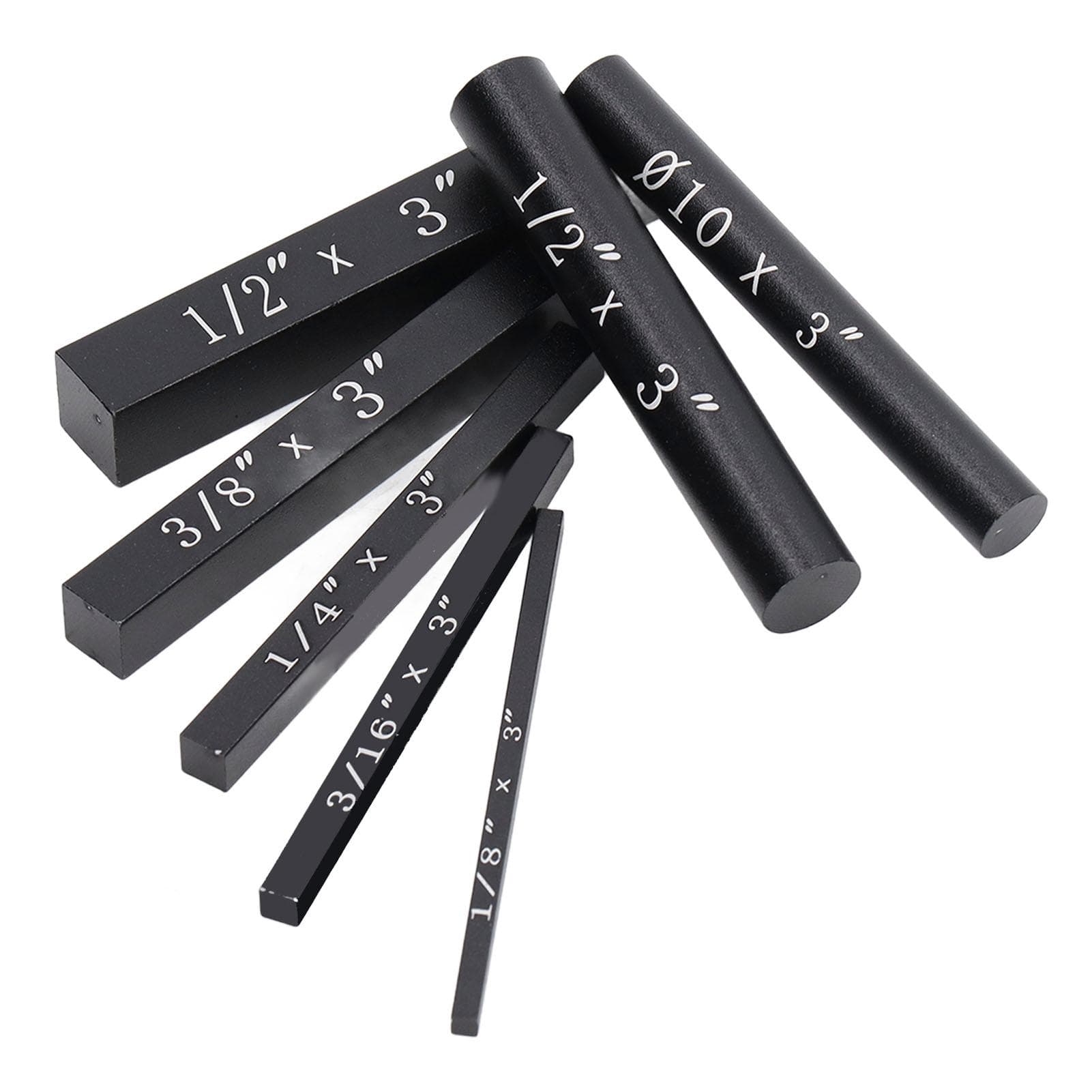 7PCS Setup Blocks Gauge Aluminum Alloy Black Anodized Suface Woodworking Tool for Measurement Black