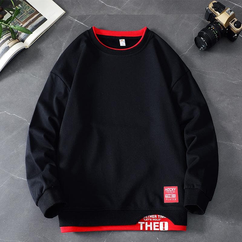 8XL Large sizes Fashion Sweater Men's Autumn and Winter Sweater Men's Plus Size Tops Couples Wear Sports Loose Pullovers 6XL black