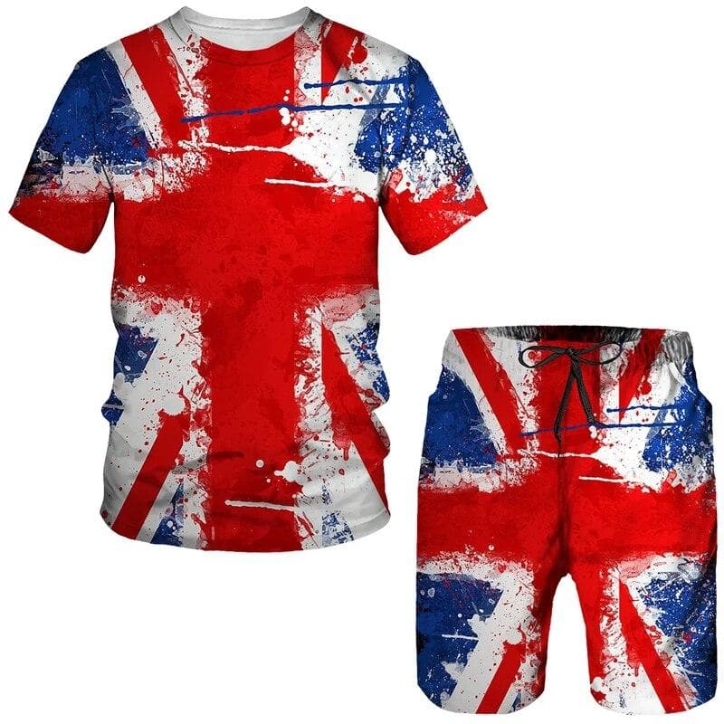 U.S.A/Israel National Emblem 2 Piece Sets Tracksuit Men's Oversized Clothes Summer Beach Style 3D Printed Men Suit Tshirt S M