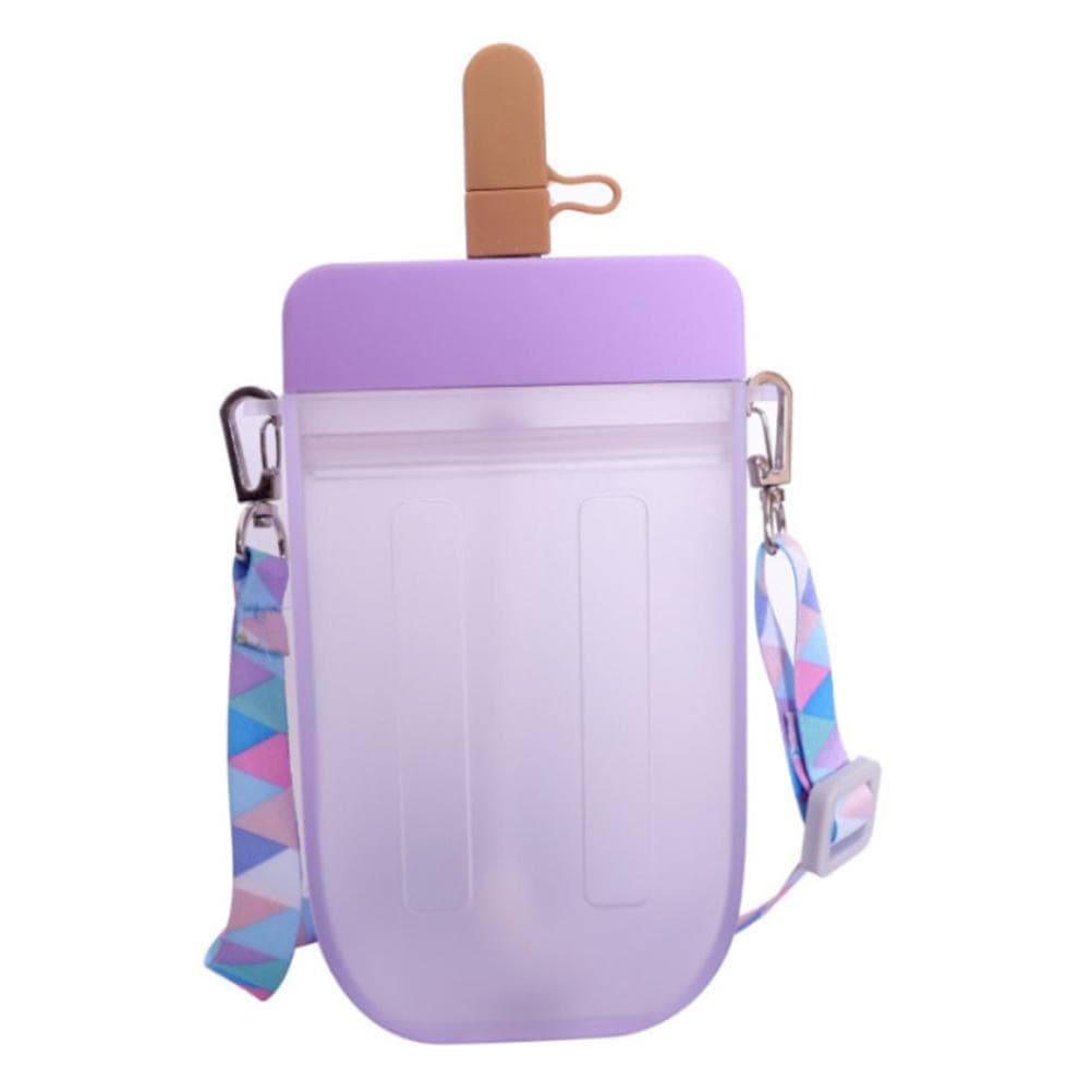 Cute Water Bottle Leakproof Plastic Popsicle Cup with Lanyard Drinking Cup for Adults Children L(for 6.5-9kg)