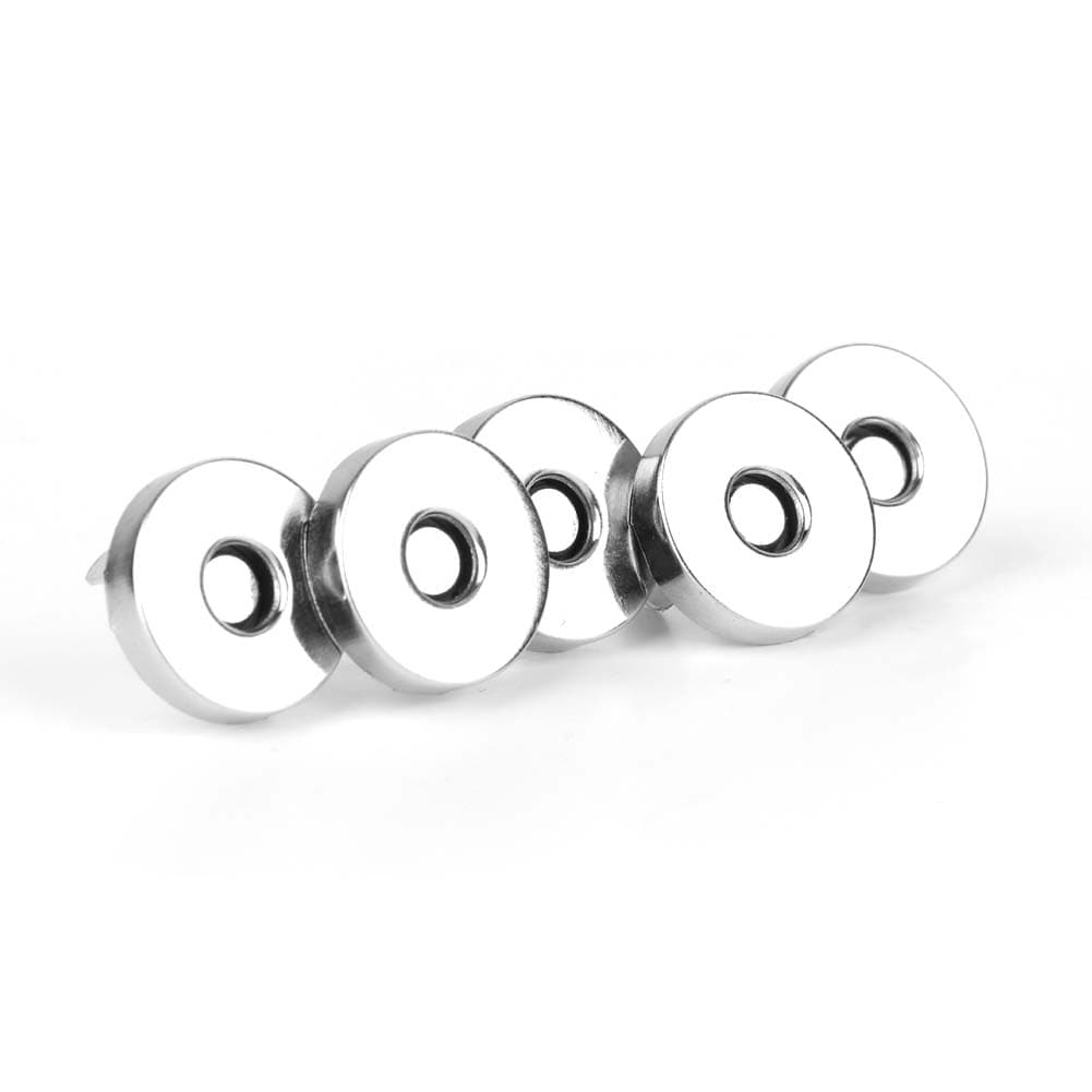 50Pcs Metal Magnetic Snaps Fastener Round Button Buckle Clothes Accessories(bright white)