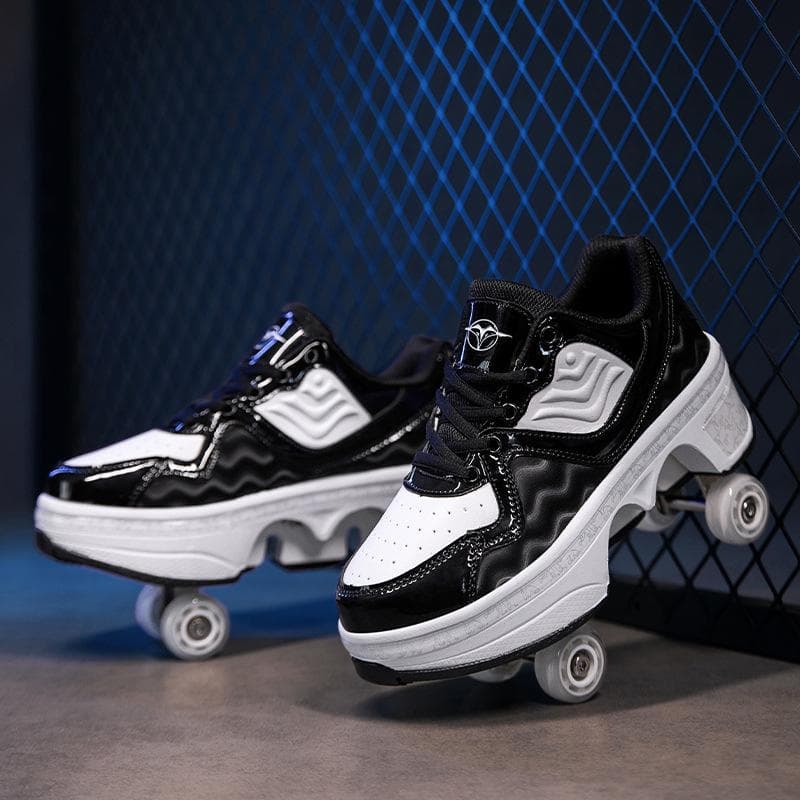 New Genuine Runaway Shoes Four-wheel Available Roller Skates Boys Black Technology Sneakers Girls High Value Skates 40