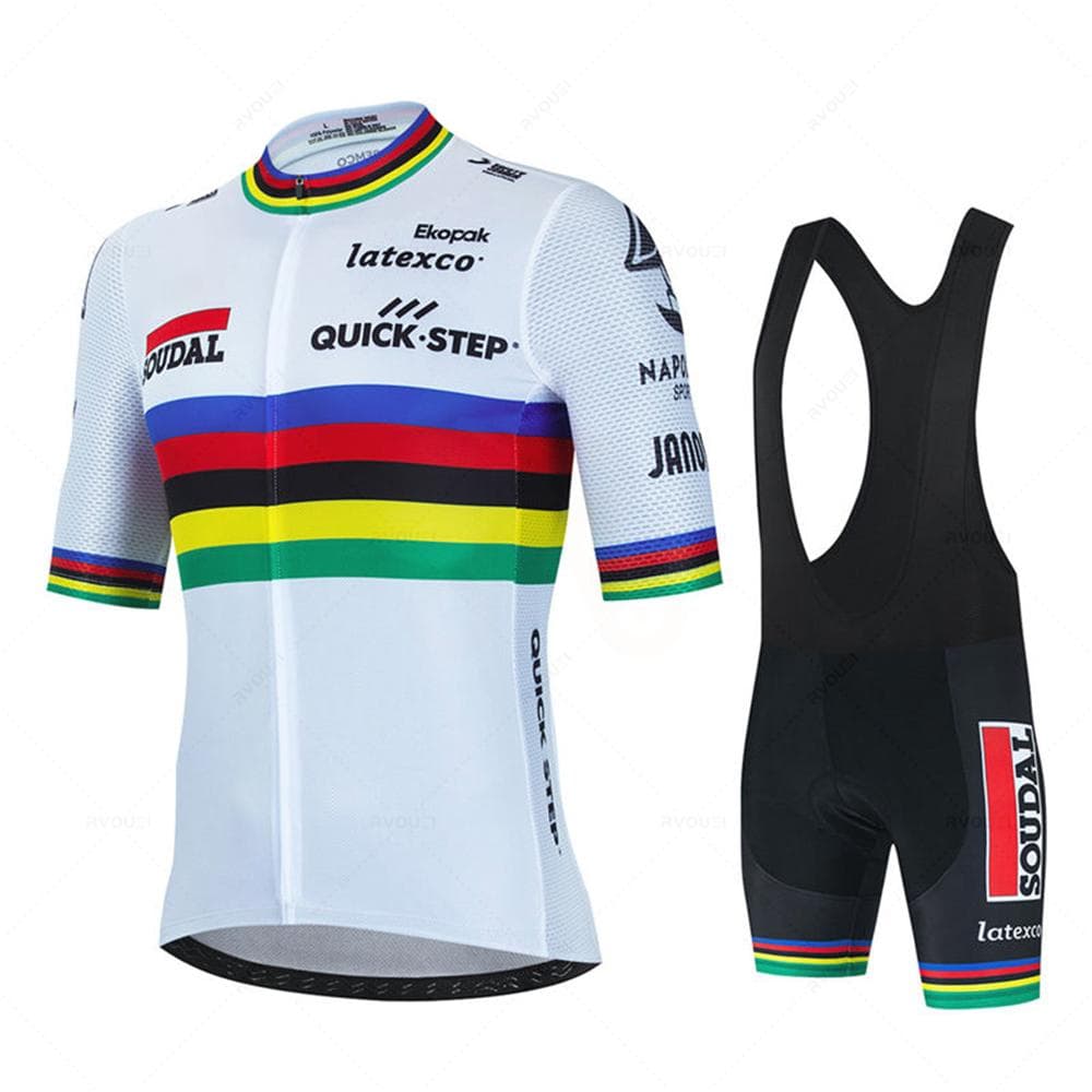 Soudal Quick Step Cycling Jersey Set Summer Belgium Bicycle Breathable Men MTB Bike Clothing Maillot Ropa Ciclismo Uniform Suit 3XL