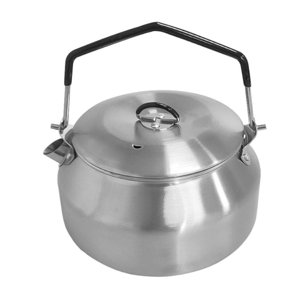 Outdoor Stainless Steel Kettle Locking Handle Camping Hung Pot Portable Coffee Pot Tea Pot Picnic silver