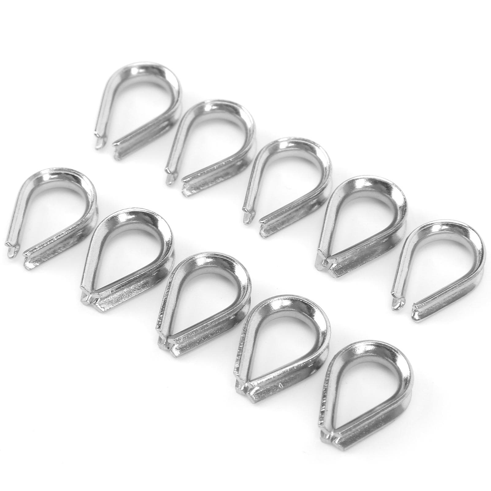 2MM Stainless Steel Boat Wire Rope Clamps Metal Cable Protective Ring Thimbles Clamps