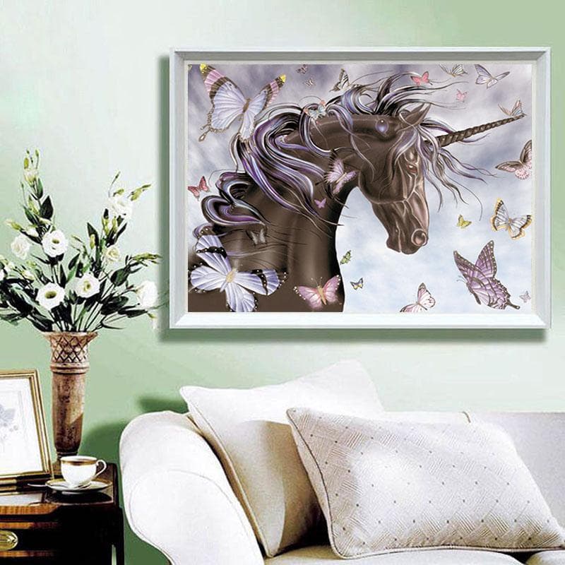 5D DIY Diamond Painting Painted Butterfly & Unicorn Mosaic Embroidery Cross stitch Embroidery 20X30CM