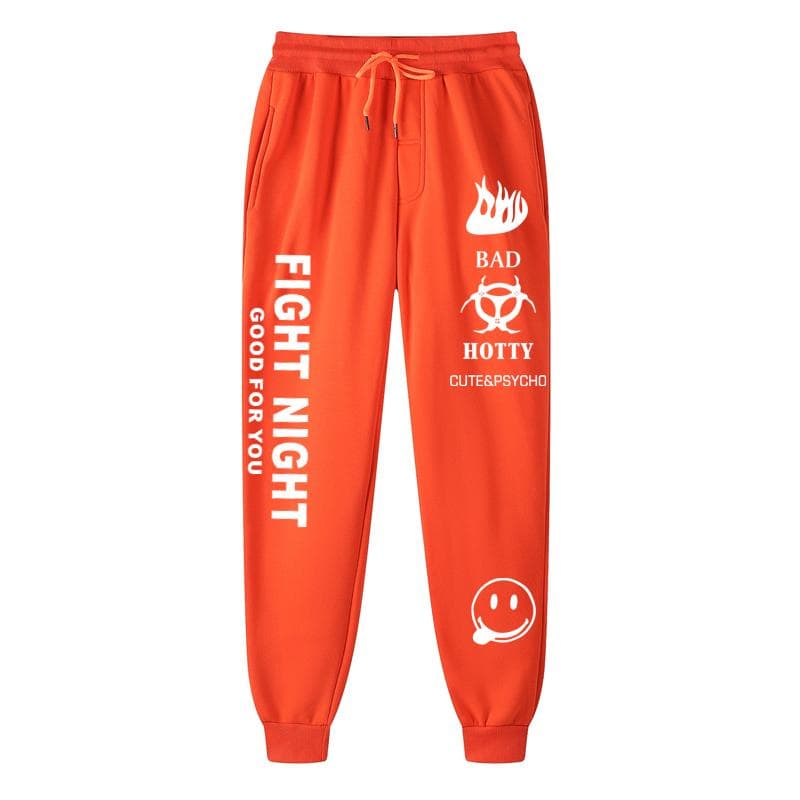 2026 Autumn winter Letter Print Sweatpants Baggy Pants Women Joggers Harajuku Pencil Pant Trousers Middle waist Sweat Pants XL orange