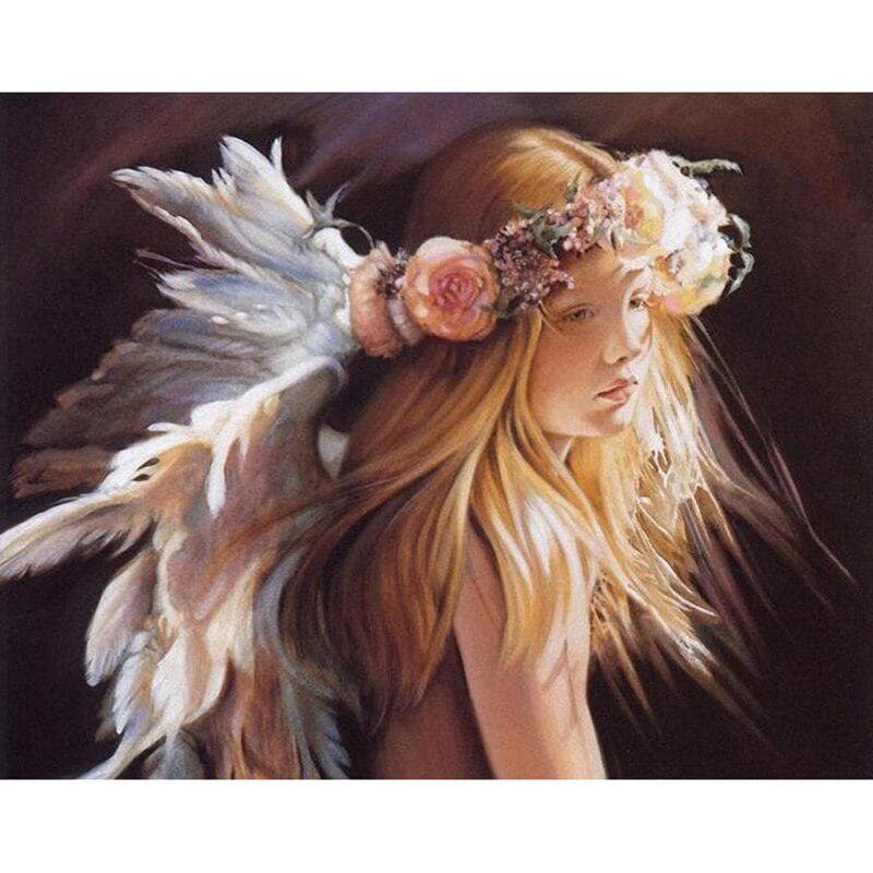 Round Diamond 5D DIY Diamond Painting  Angel Baby  Cross Stitch Mosaic Rhinestone Decoration 20X30CM