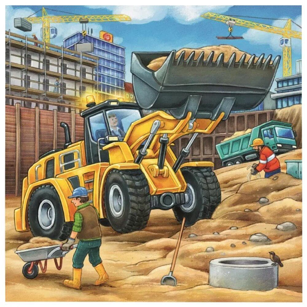 5D DIY Diamond Painting Full Round Drill Excavator Scenery 3D Diamond Rhinestone Embroidery 30x30CM