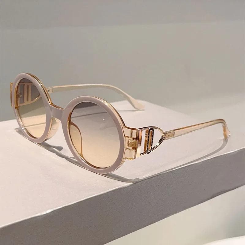 Vintage Round Sunglasses Women Men Steampunk Luxury Brand Designer UV400 Shades Hip Hop Outdoor Travel As the photo