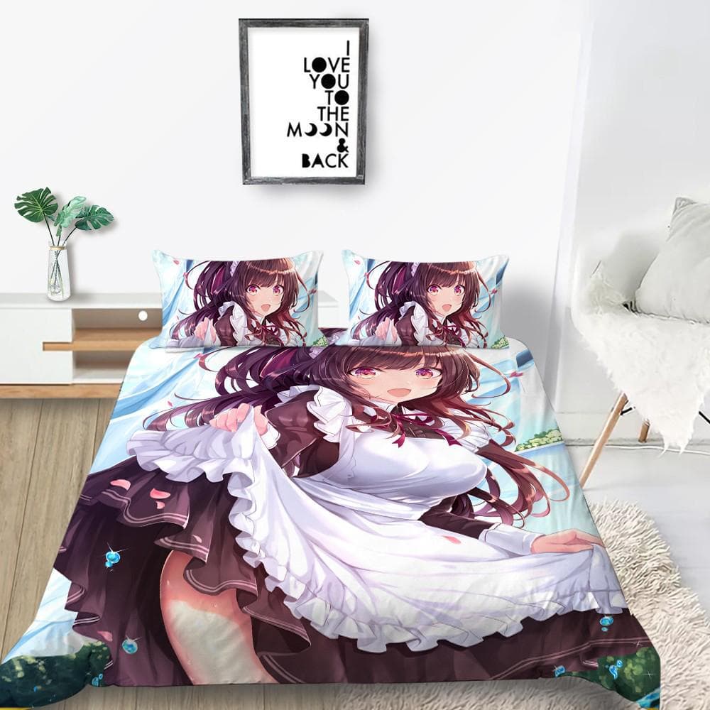 Sexy Girls Bedding Sets Kids Bed Comforter Cover Sets Anime Quilt Cover Home Bedclothes 3d Printing Beauty Bedspread No Sheet EU single(135x200cm)