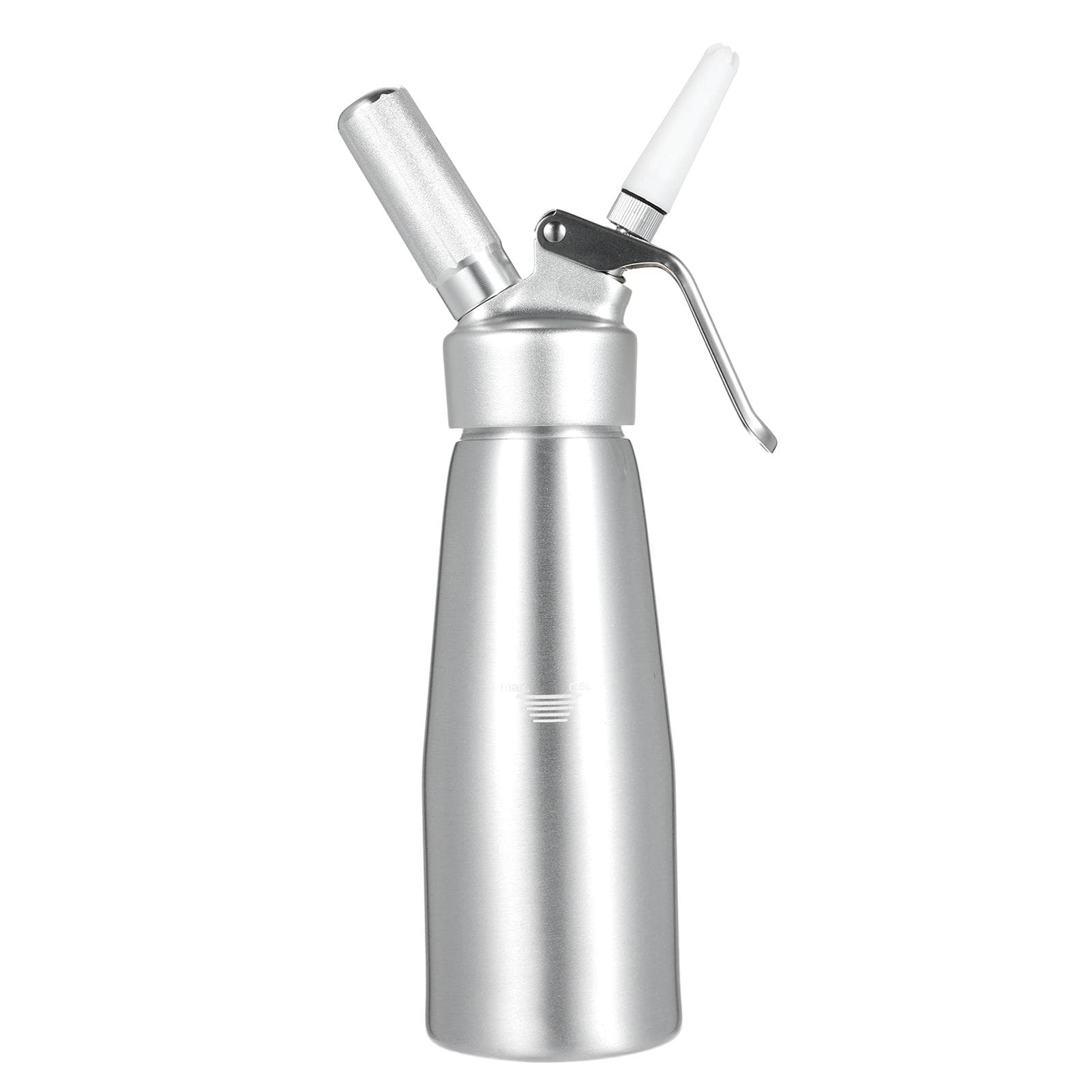 500ml Highly Durable Aluminum Cream Whipper, Professional Whipped Cream Dispenser with 3 Various silver