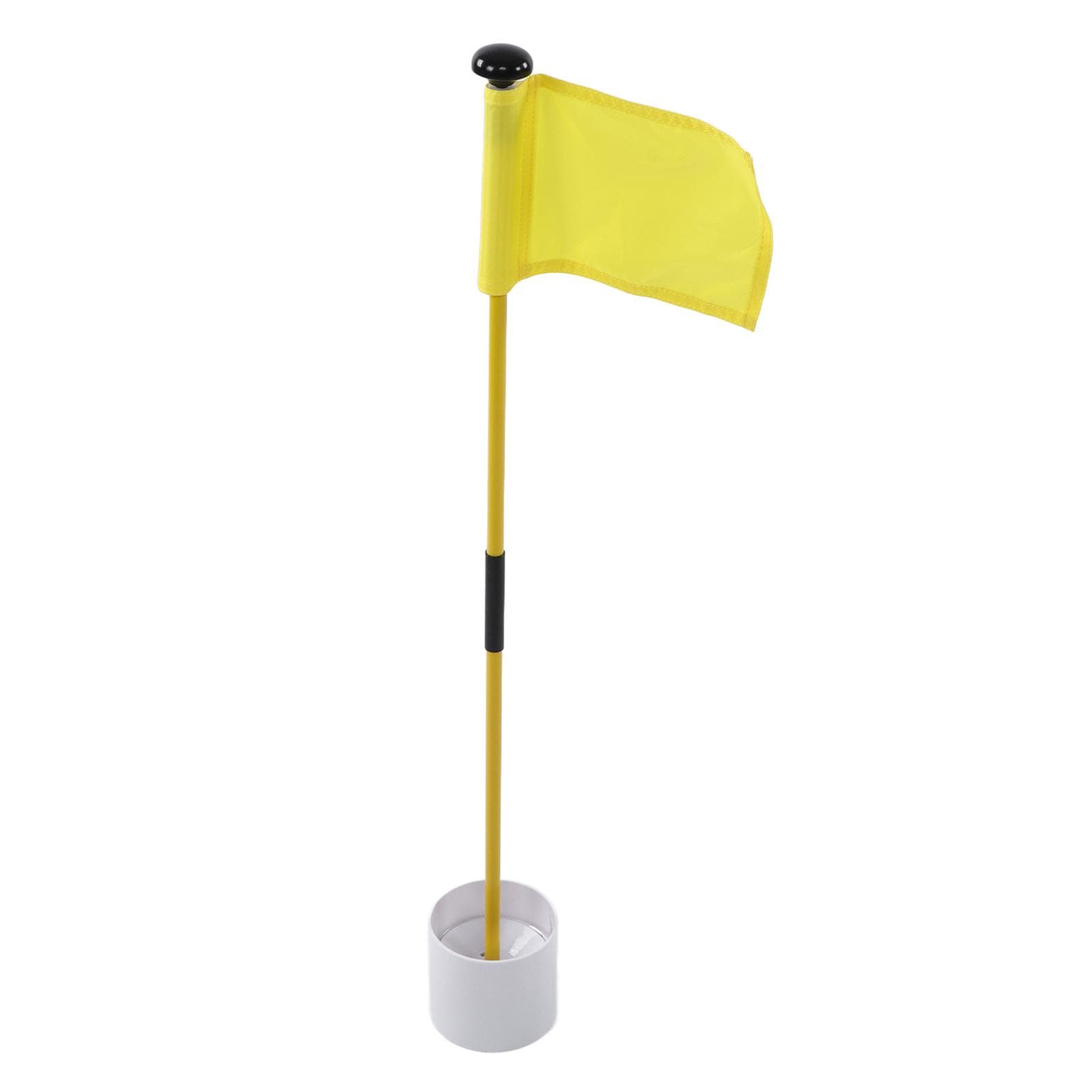 Practice Golf Hole Pole Cup Flag Stick Detachable 2 Section Golf Putting Green FlagstickYellow