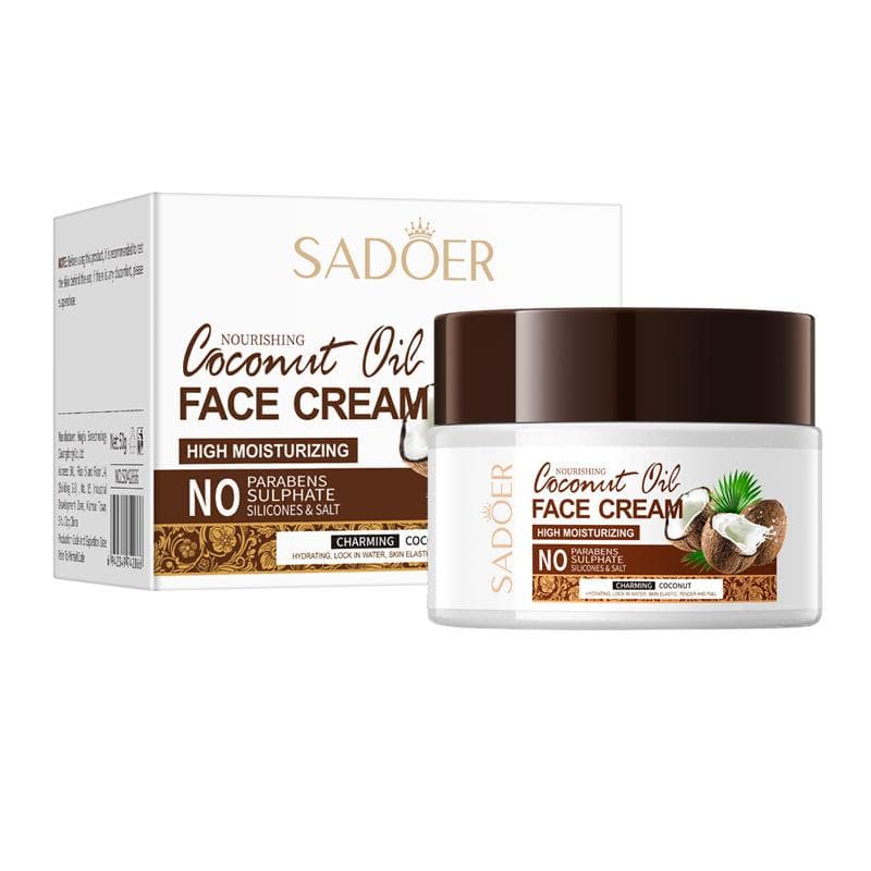 Coconut Oil Nourishing Moisturizer, Moisturizes Dry Skin, Brightens and Tightens, 50g