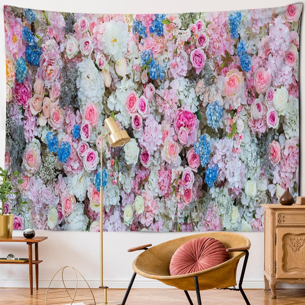 Variety of Flowers Wall Painting Tapestry Wall Hanging Boho Hippie Mandala Tapiz Art Simple Mystic Home Decor 95x70cm