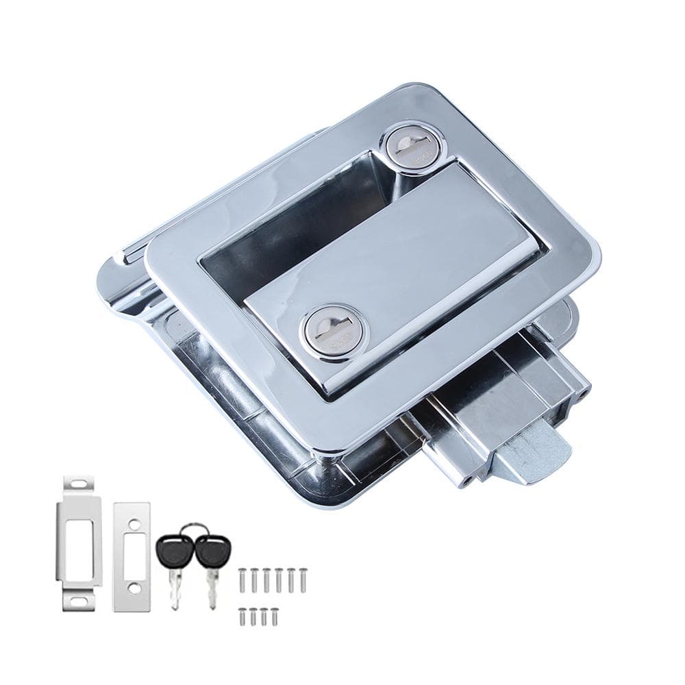 RV Door Lock Zinc Alloy Entry Door Latch Lock Replacement Kit with 2 Keys for Travel Trailer