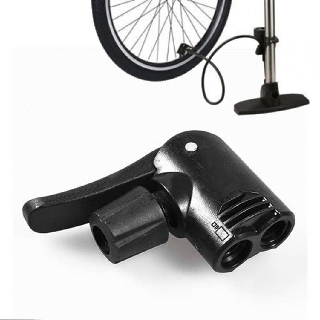 Bicycle Bike Cycle Tyre Tube 3 in 1 Replacement Dual Head Air Pump Adapter Valve black
