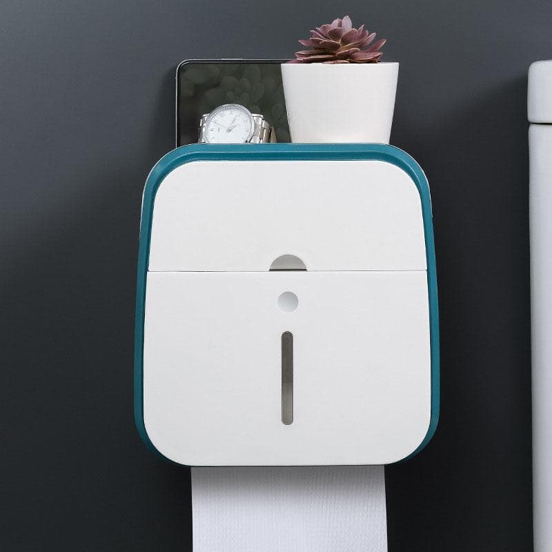 Wall Mounted Tissue Box Holder Strong Bearing Tissue Dispenser with Transparent Viewing Window for green