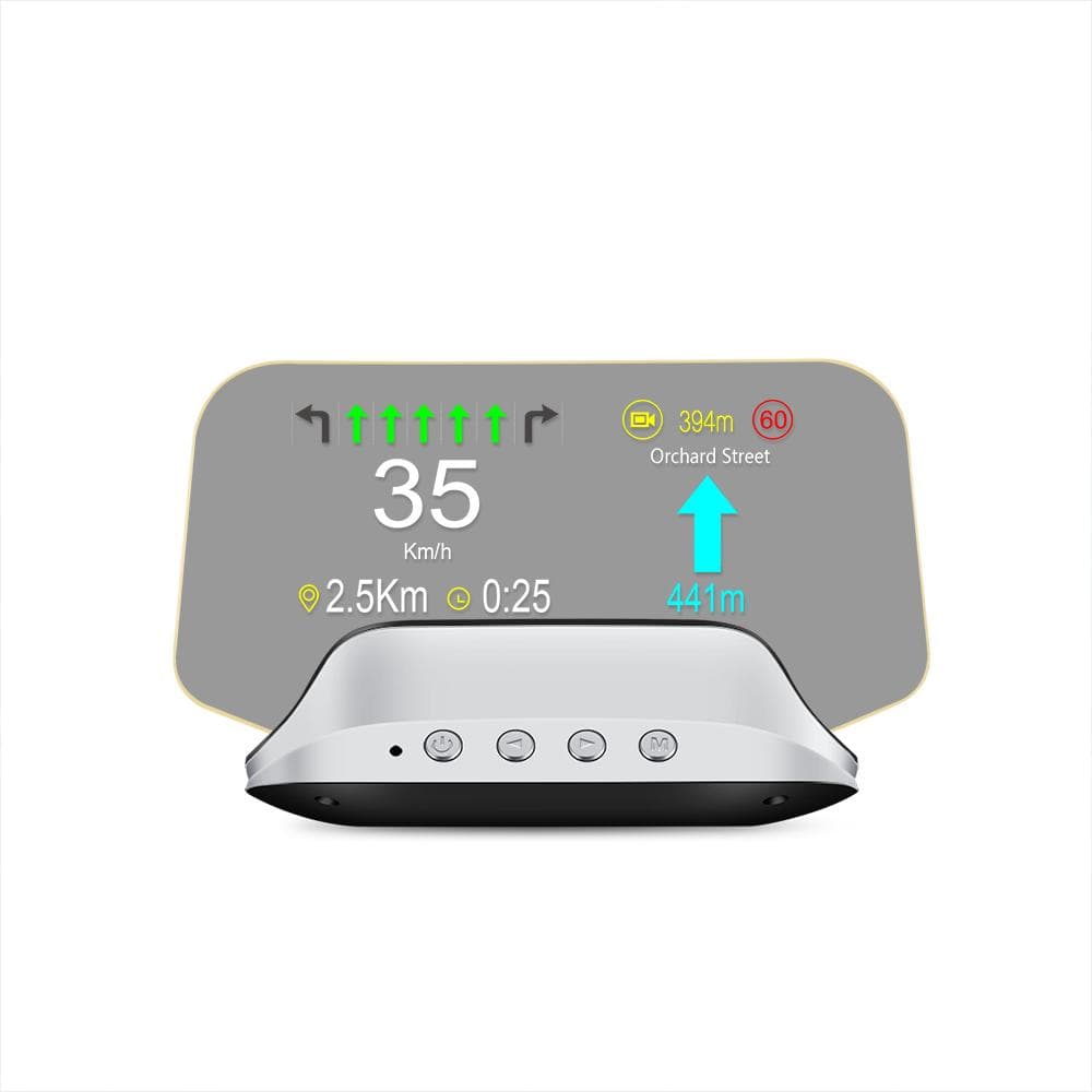 Car HUD Head Up Display Digital GPS Navigation Speedometer Projecter OBD2 GPS Dual System Display black