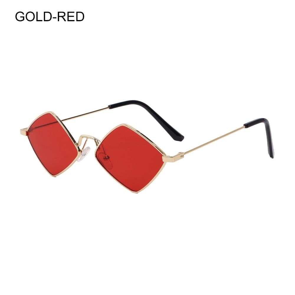 Vintage Metal Small Quadrilateral Frame Sun Glasses Men Women Diamond Shape Shades Retro Style