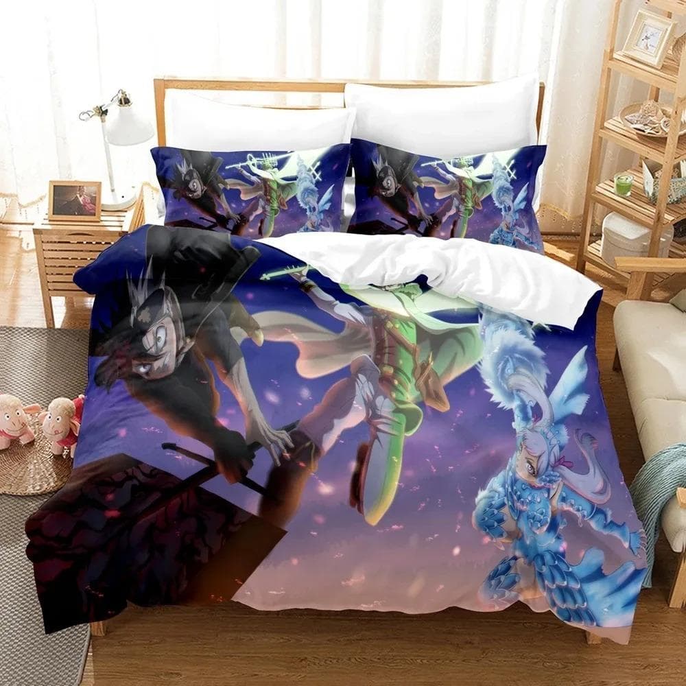3D Print Anime Black Clover Bedding Sets Duvet Cover Set With Pillowcase Twin Full Queen King Bedclothes Bed Linen Home Textiles EU single(135x200cm)