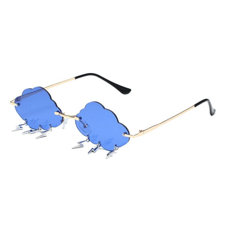 Vintage Clouds Tassel Ladies Sunglasses Steampunk Rimless UV400 Women's Fashion Shades Gold