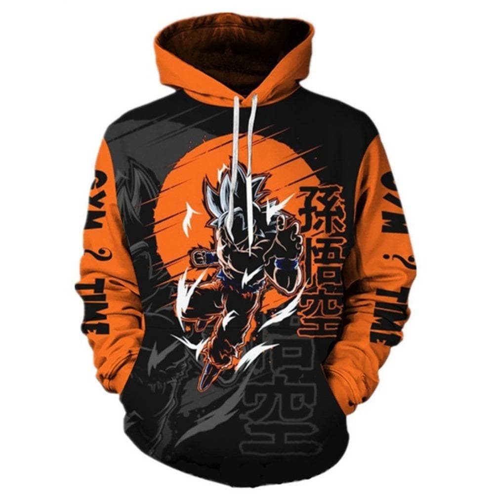 New Dragon Ball Z Goku Hoodies DBZ 3D Printed Hooded Sweatshirt Men's Printed Loose Pullover Hoodie S