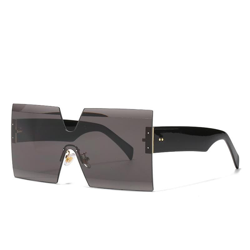 Y2K Rimless Oversized Sunglasses Women Men Luxury Designer Vintage UV400 Protection Popular Rivet Shades As the picture