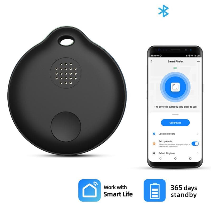 Smart Life Bluetooth APP Smart Tags Key Anti-lost Device Pet Anti-lost Location Tracker Smart Bluetooth Tracker Item Finder 7 cm * 7 cm * 2 cm black