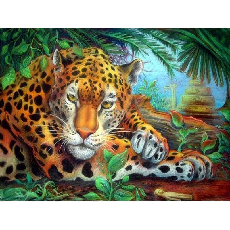 Diamond Painting Cross Stitch Animals Diamond Mosaic Cheetah Handmade Picture Rhinestone Decoration 20X30CM