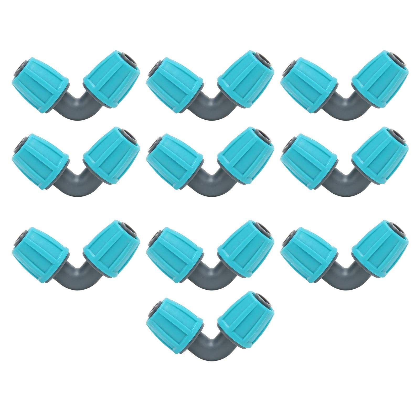 10PCS 16mm Lock Barbed Connector PE 90 degrees Elbow Hose Joint Garden Agricultural Drip Irrigation