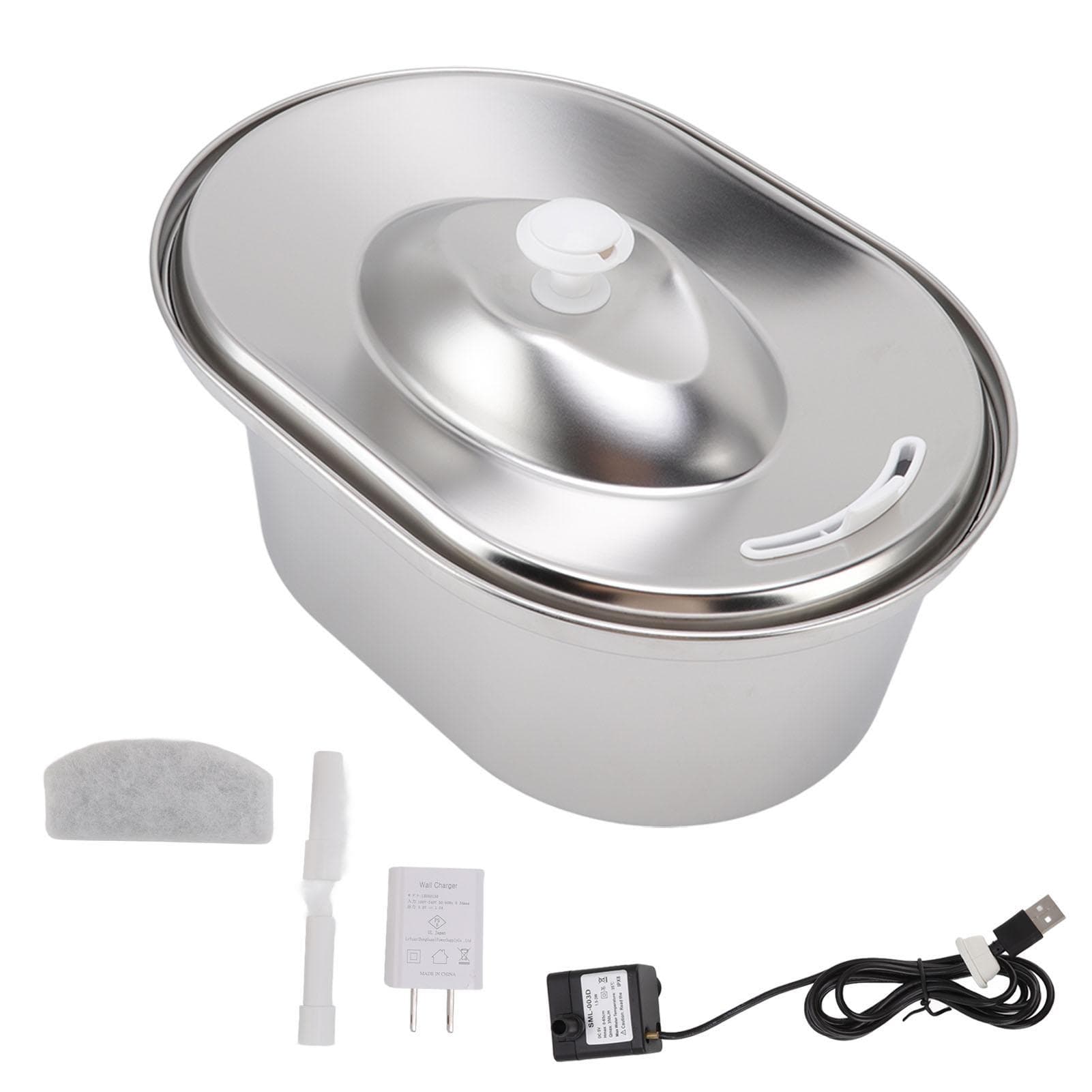 Pet Water Fountain Quiet 4L Large Capacity Stainless Steel Automatic Cat Dog Water Dispenser