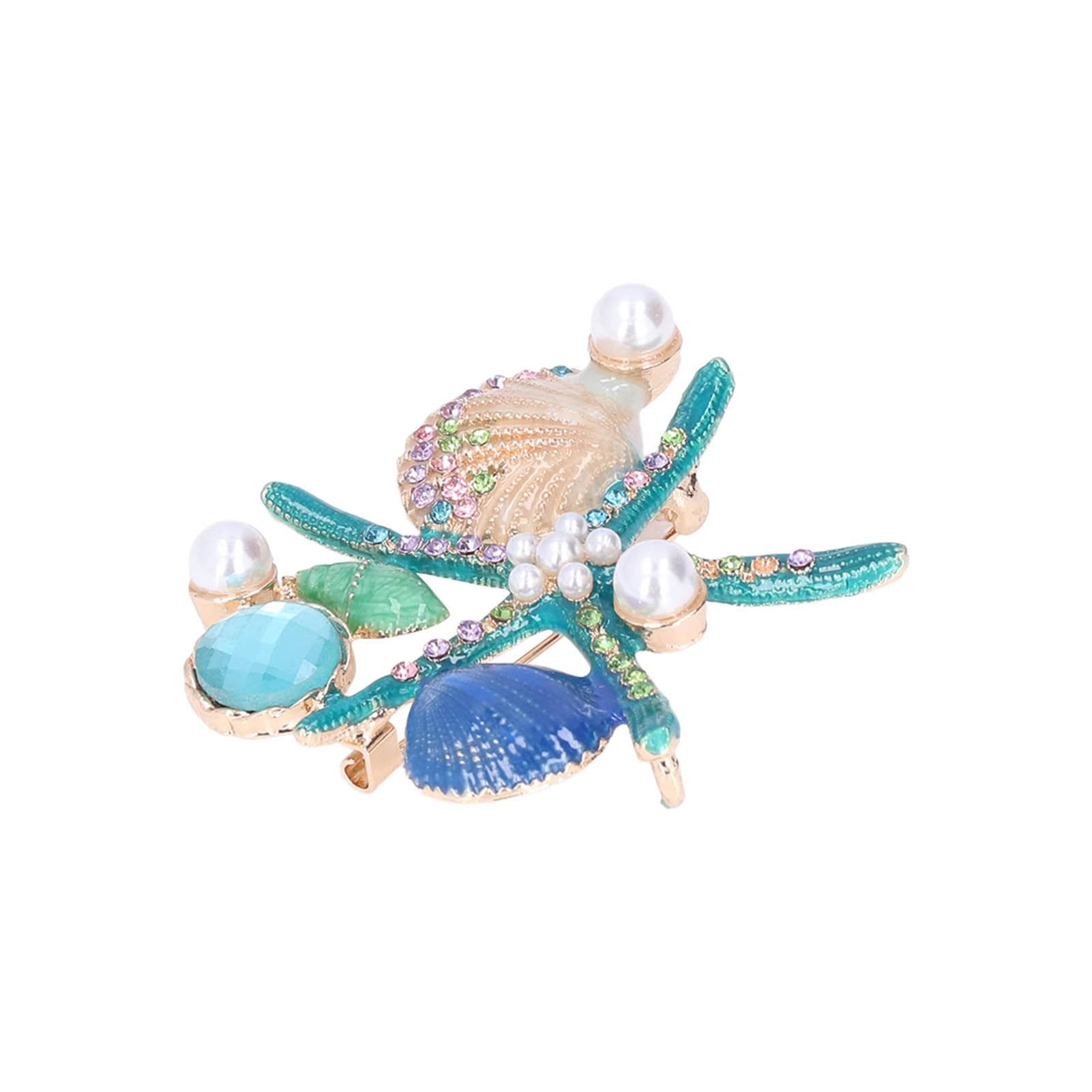 Brooch 4 Different Colors Beautiful Appearance Fine Workmanship Hand Crafted Safety PinsBlue blue