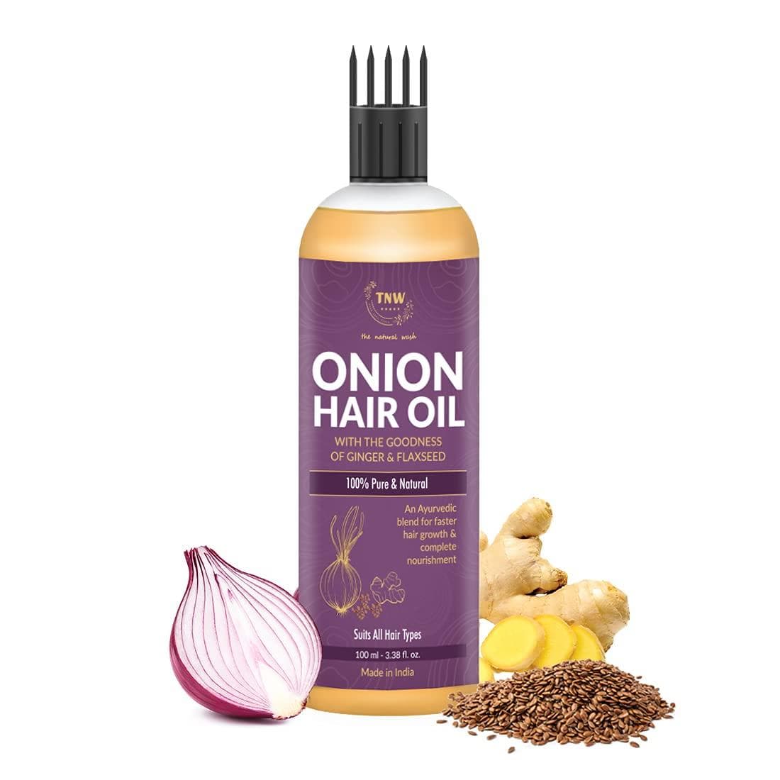 TNW-The Natural Wash Onion Hair Oil for Strong & Healthy Hair With Black Seed Oil Extracts | Onion Oil Prevents Hair Fall 100 ml