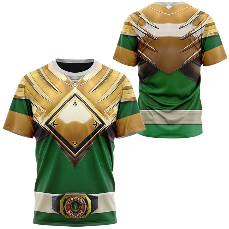 Animation Peripheral Power Rangers Extraordinary Marines 3D Printing Summer Casual Short Sleeve Loose Men's and Women's T-Shirts M