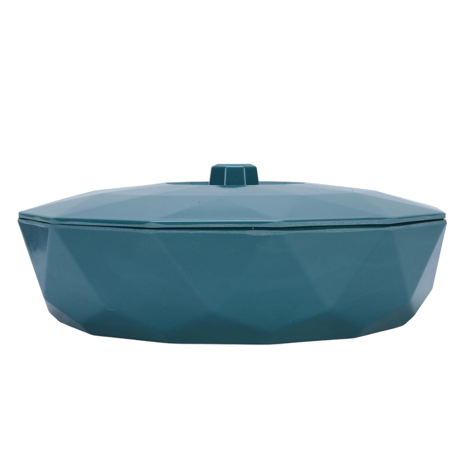 Snack Serving Tray Multifunctional 5 Compartment Divided Food Storage Containers Round Plastic Food Blue