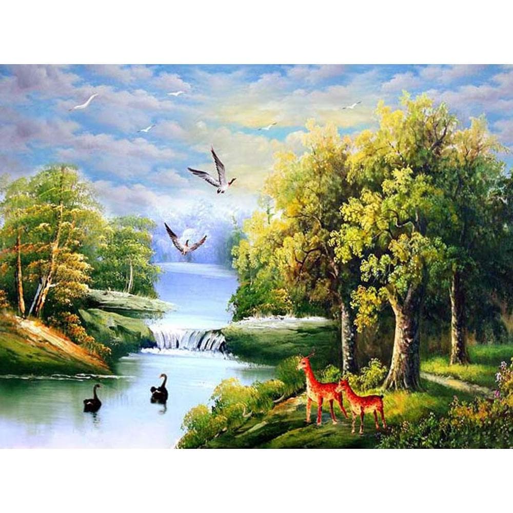 Diamond Mosaic Landscape Rhinestone Diamond Painting Scenery Cross Stitch DIY Diamond Embroidery 20X30CM
