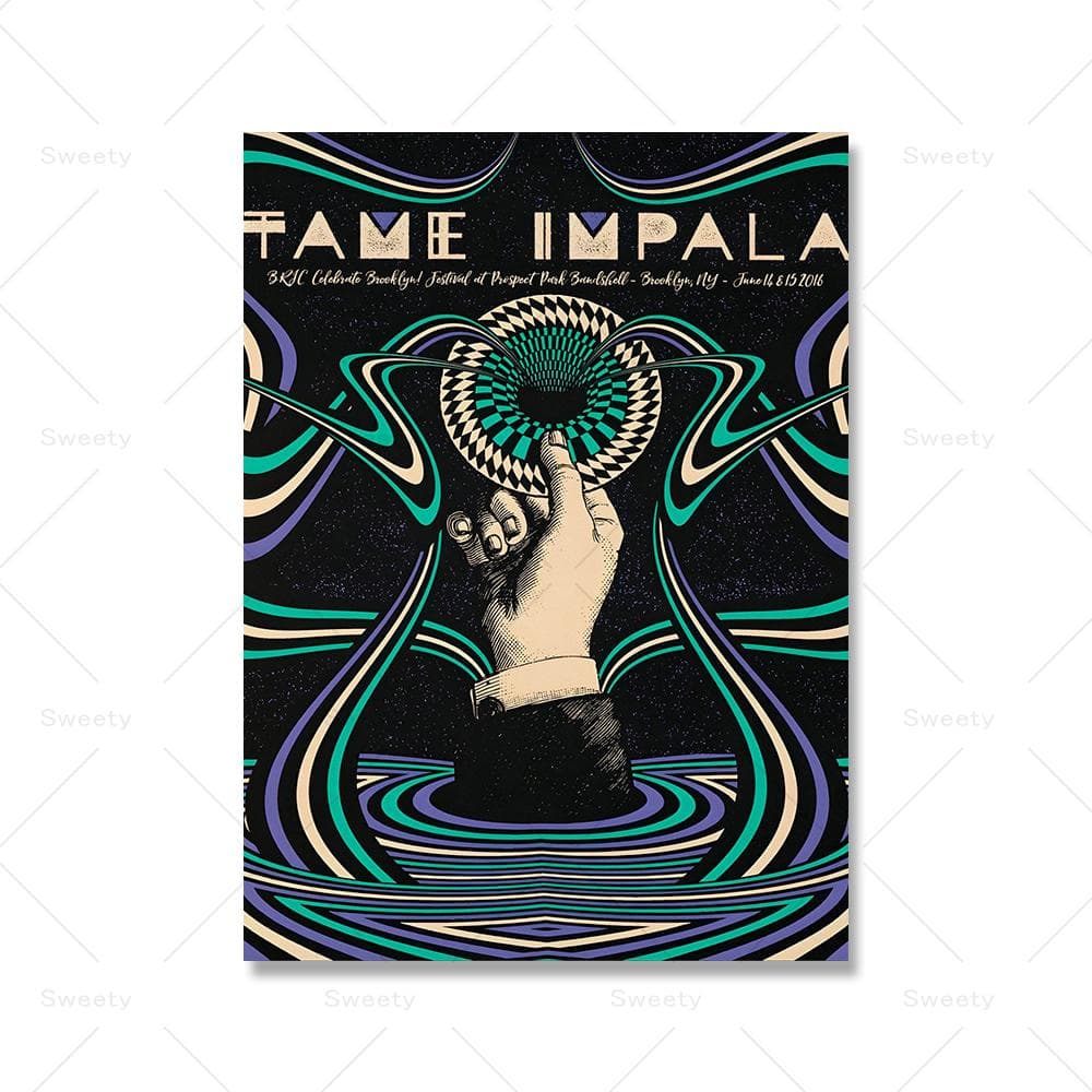 Tame Impala Psychedelic Poster Vintage Music Album Cover Art Prints Gift Modern Home Decor Wall Pictures for Living Room Club 70x100cm No Frame