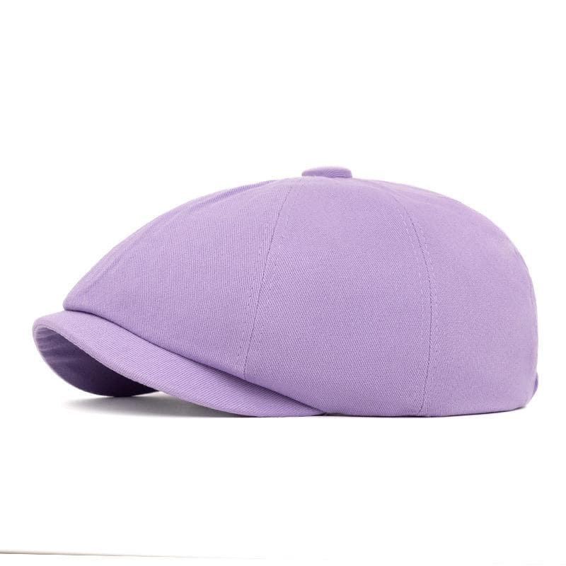 Newsboy Cap Men British Cap Beret Women Paintsman Cap Octagonal Cap purple