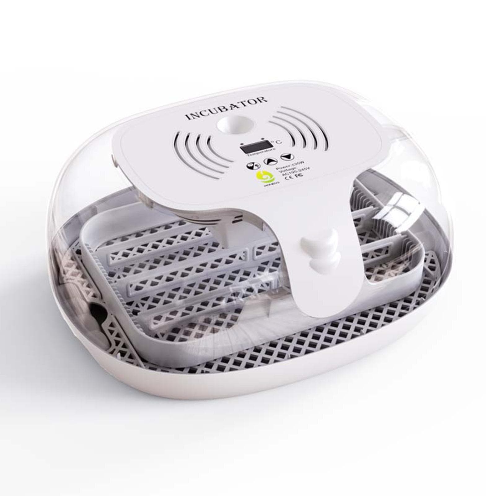 Incubator for Hatching Eggs Automatic Egg Turning Multifunctional Egg Tray Transparent Cover Model B (16 eggs) AU Plug white