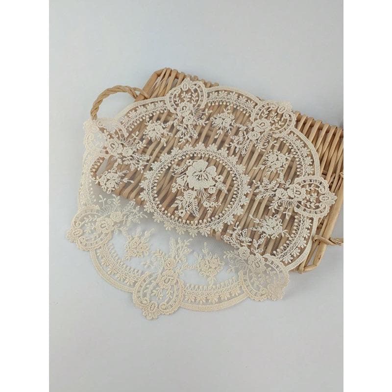 1pc Vintage Crochet Lace Tablecloth, Floral Pattern - Perfect As Heat Resistant, Air Fryer Dust Cover, And Home Decor Lace Tablecloth Beige 1pc multicolour