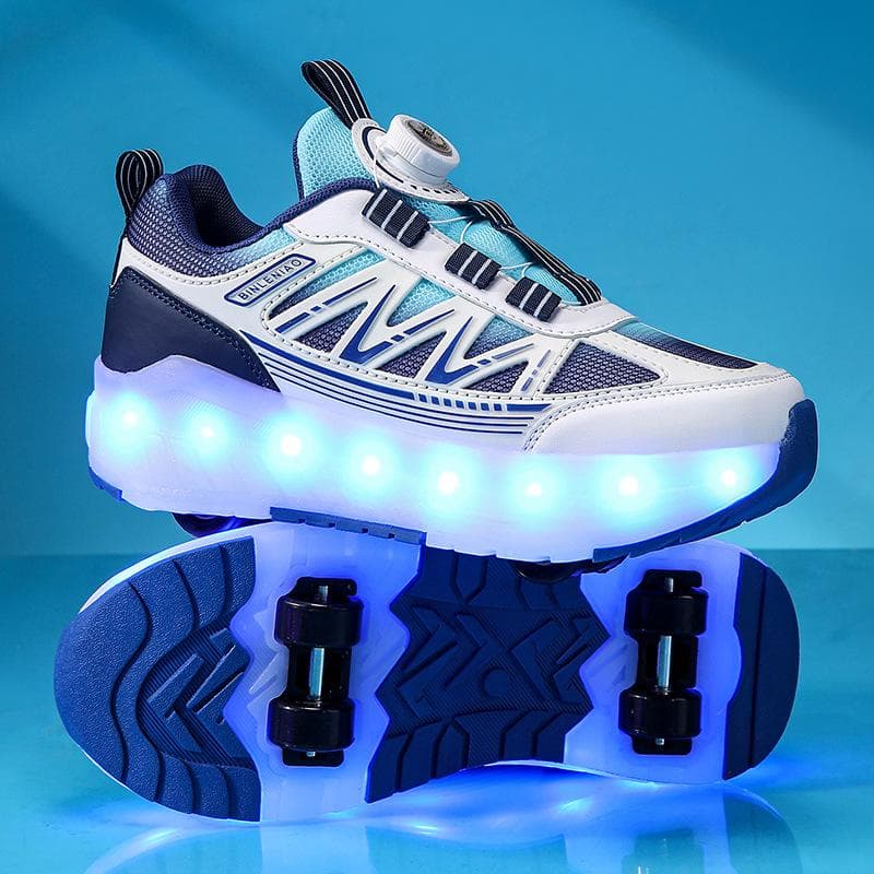 Children's Runaway Shoes Boys LED Luminous Shoes USB Charging Girls Outdoor Sports Student Skates 40