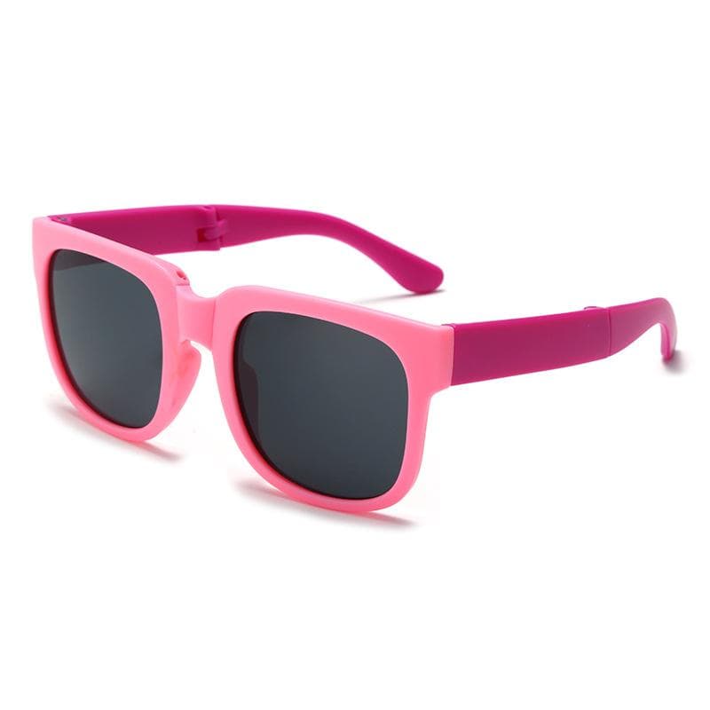 Folding Kids Sunglasses for Boys Girls Vintage Sports Square UV400 Sun Protection Eyewear Outdoor Baby Shades As picture shown