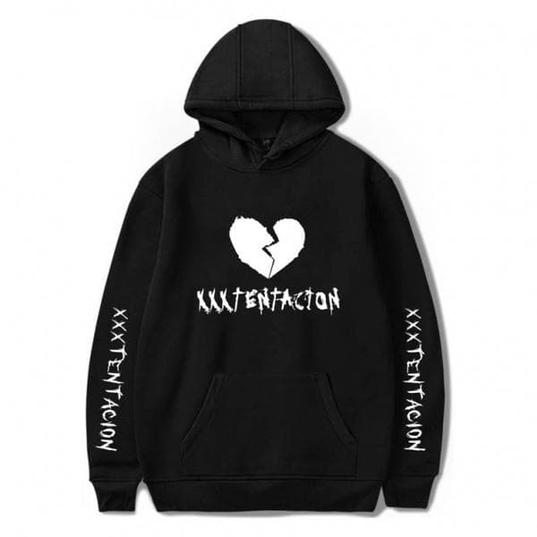 New Fashion Xxxtentacion Hoodie Rip Xxxtentacion Hip Hop Rapper Hoodies Jahseh Dwayne Onfroy Revenge Men's Clothing XL black