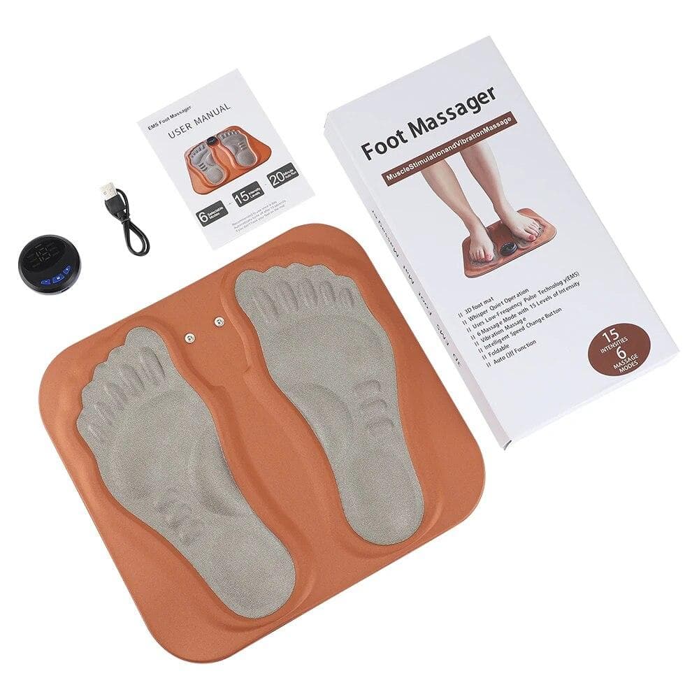 TENS Microcurrent 3D Foot Massager Pad Foldable Accupressure Mat Muscle Electroestimulador Physiotherapy Foot Helper Relaxation CHINA
